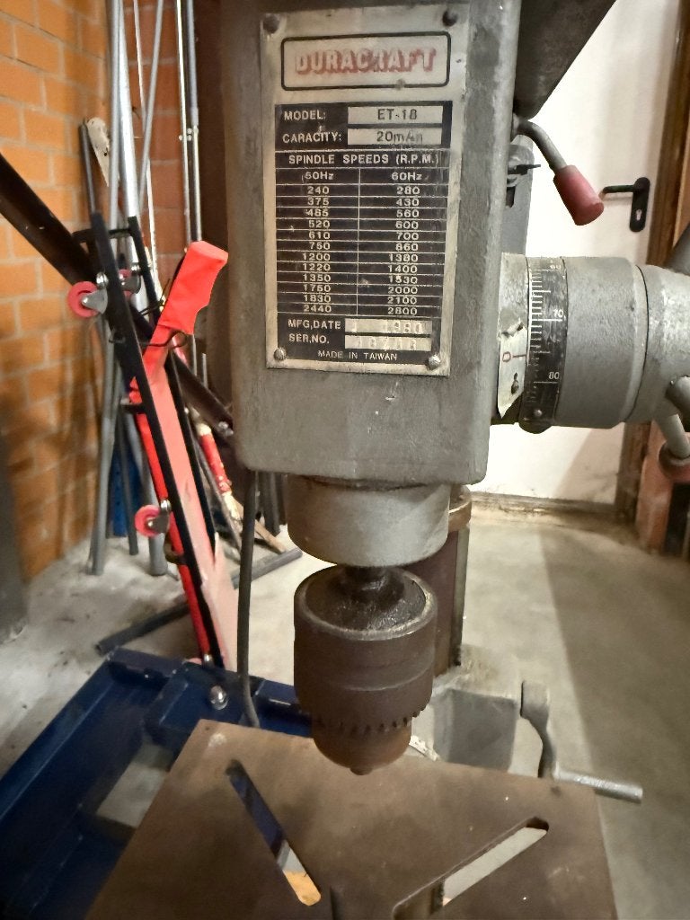 Duracraft ET-18 kolomboormachine – 20 mm, Doe-het-zelf en Bouw, Ophalen, Gebruikt, Variabele snelheid, Kolomboormachine
