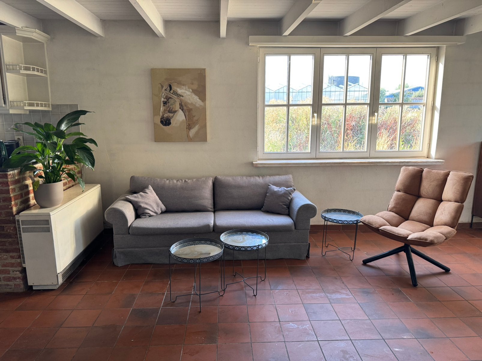 Grijze 3 zitsbank, Huis en Inrichting, Ophalen of Verzenden, Zo goed als nieuw