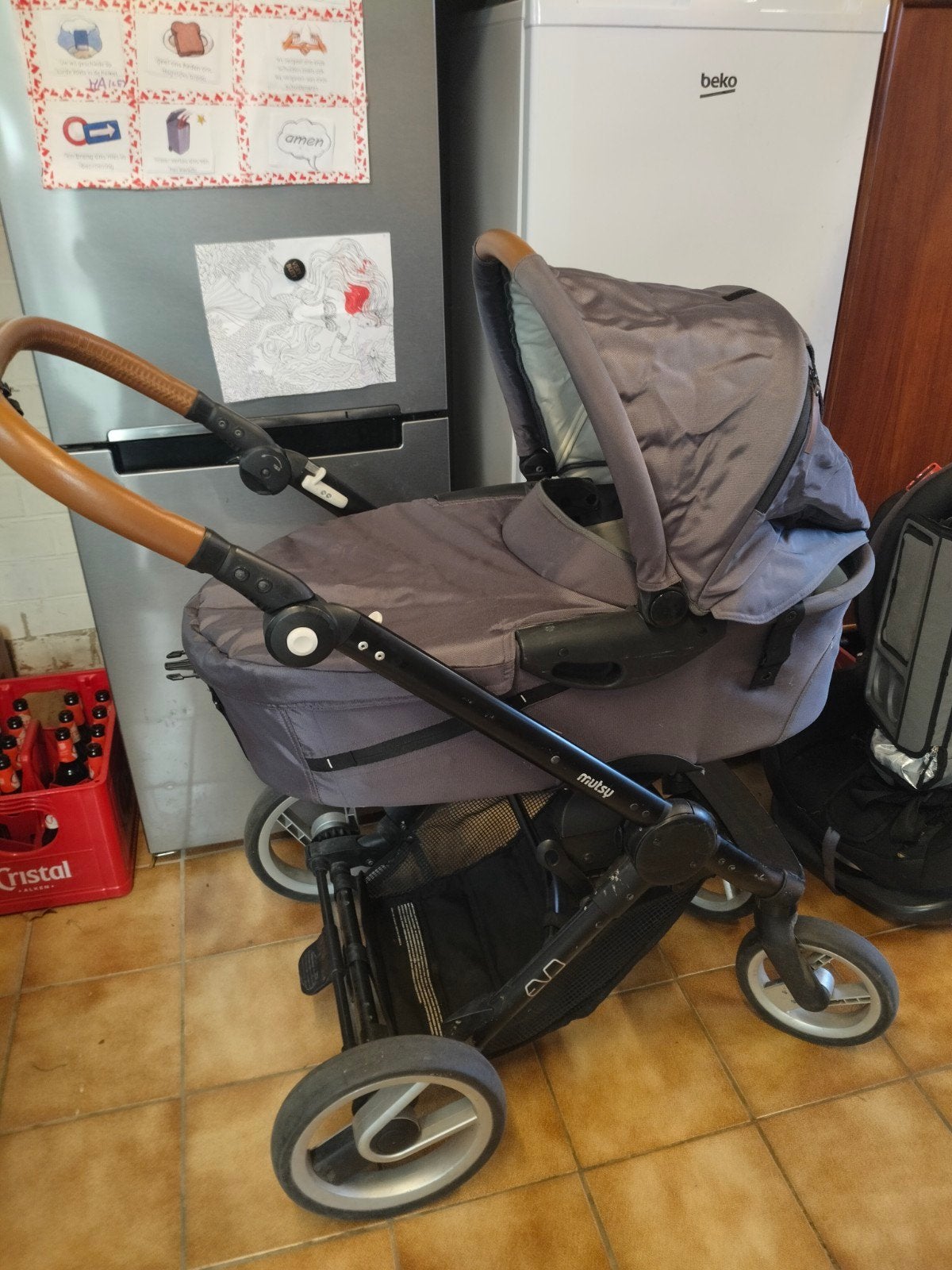 mutsy evo kinderwagen + reiswieg + maxi cosi adapters, Enfants & Bébés, Enlèvement, Utilisé, Poussette, Avec nacelle