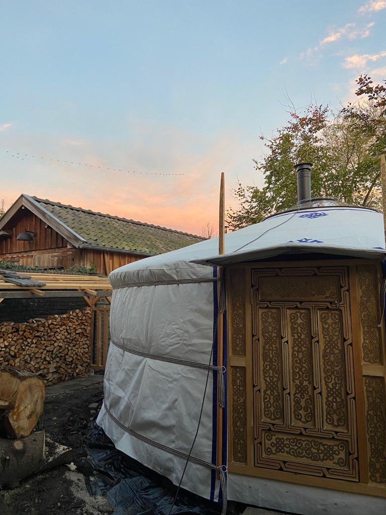 Yurt 6 meter, Caravans en Kamperen, Tenten, Ophalen, Gebruikt