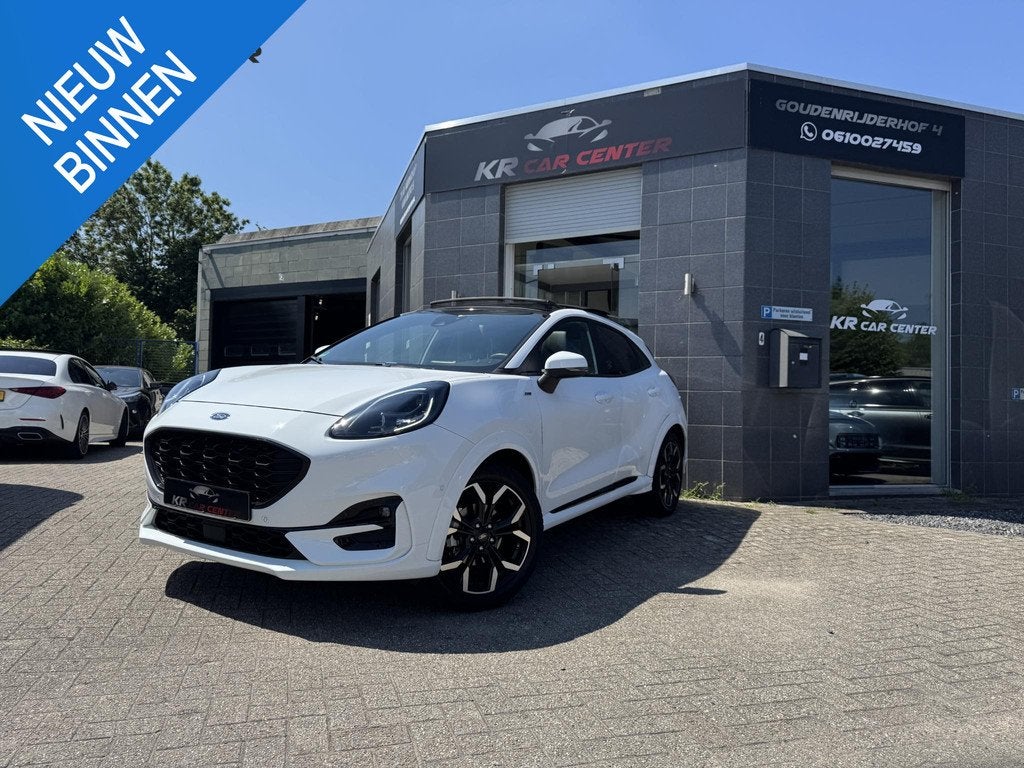 Ford Puma 1.0 EcoBoost Hybrid ST-line X PANO-B&O-LED, Stof, Lane Keeping Assist, Wit, 665 kg