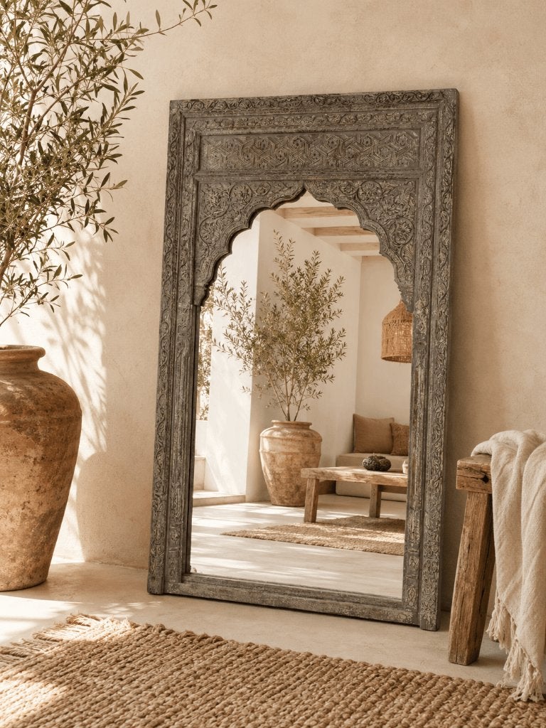 grote spiegel ibiza style, Huis en Inrichting, Ophalen of Verzenden, Nieuw, 125 cm of meer, 200 cm of meer