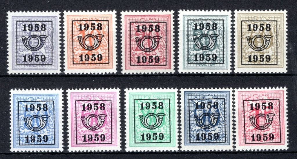 PRE676/685 MNH** 1958 - Cijfer heraldieke leeuw - REEKS 51, Verzenden, Postfris, Postfris