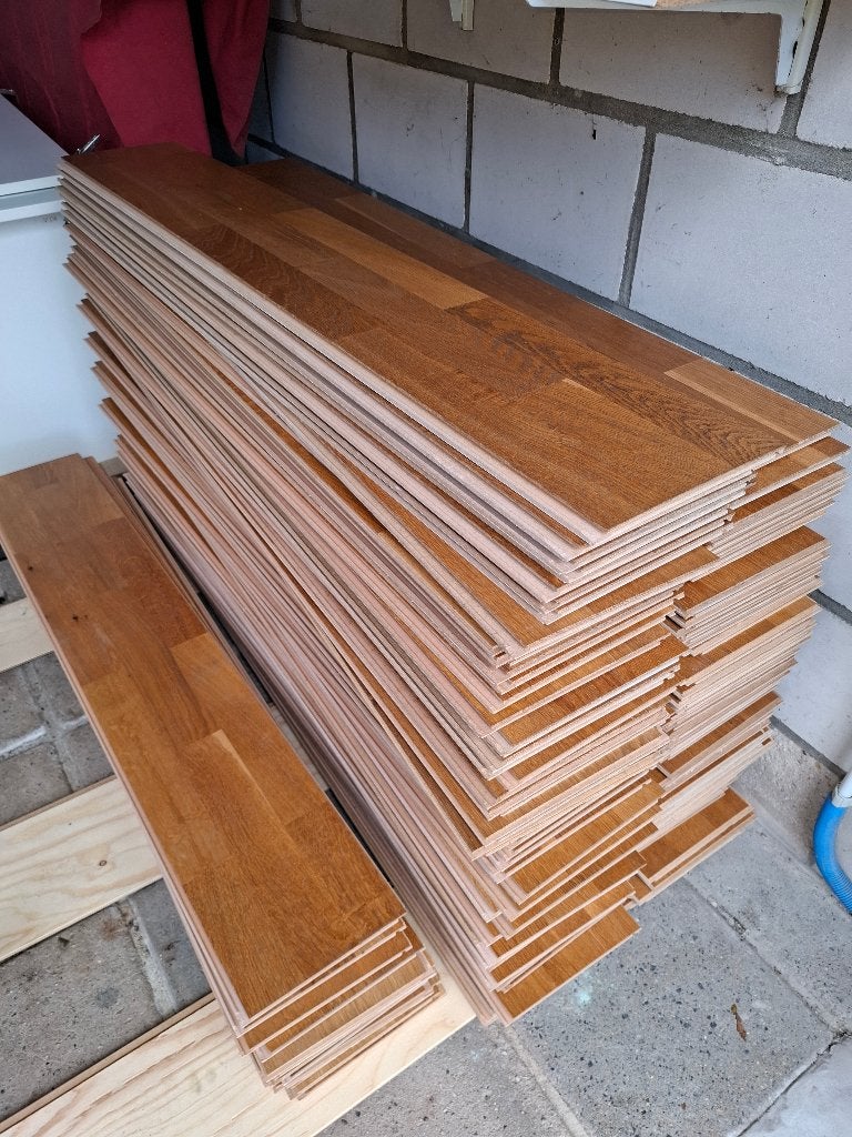 Half massieve parket, Gebruikt, 50 tot 150 cm, 10 m² of meer, 10 tot 30 cm