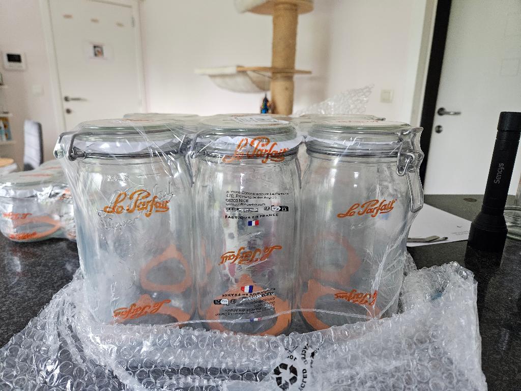 Le Parfait - Bocaux Super - 1,5L, Lot de 6, Maison & Meubles, Cuisine | Vaisselle, Neuf, Uni, Verre ou Verres, Verre