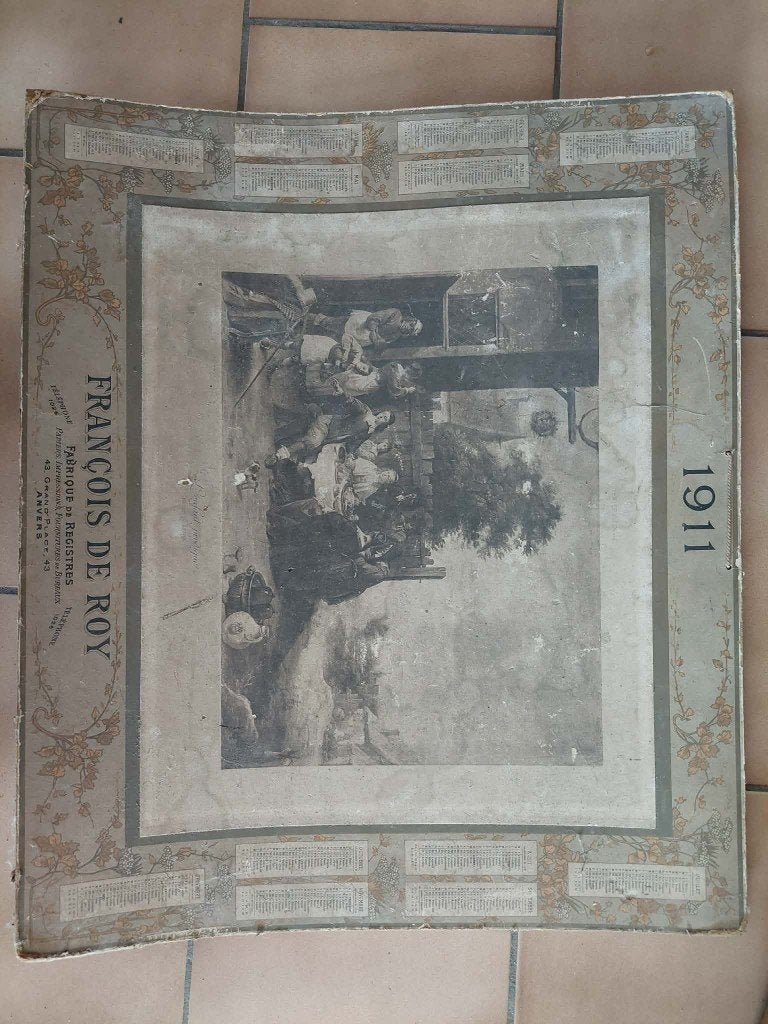 Antieke kalender uit 1911, Ophalen