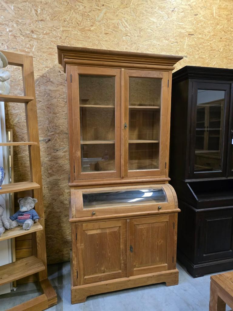 Mooie massief teakhouten buffetkast/vitrinekast +-110cm., Huis en Inrichting, Ophalen
