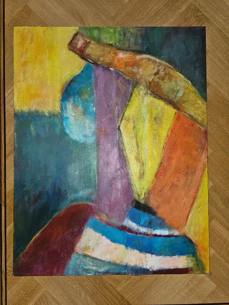 (Groupe Cobra) Erik Ortvad Huile sur toile, Enlèvement