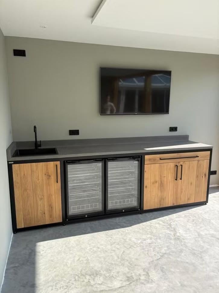 Design buitenkeukens | Eiken en staal | BBQ maatwerk, Tuin en Terras, Ophalen of Verzenden