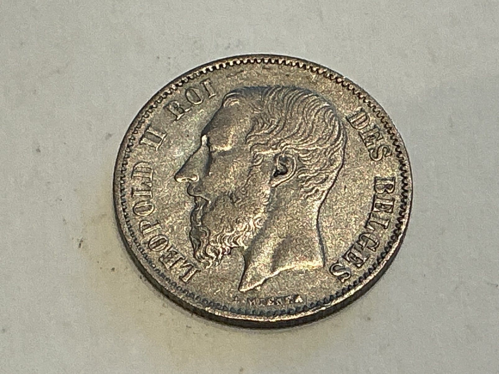 Belgique 1/2 franc 1866 argent, Enlèvement ou Envoi, Argent