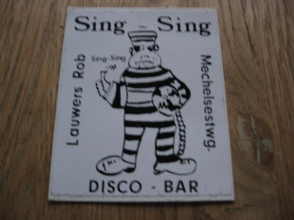Sing-Sing Disco Bar Vintage Sticker, Ophalen of Verzenden, Nieuw, Overige typen