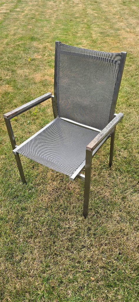 Tuinstoelen Inox, Tuin en Terras, Tuinstoelen, Gebruikt, Rvs, Stapelbaar, Ophalen