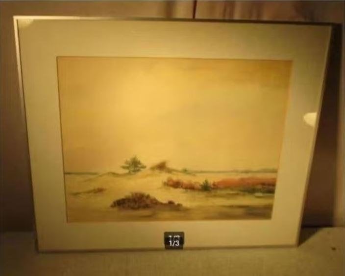 Aquarelle peinte « Le paysage des dunes » - Wuyts, Antiquités & Art, Art | Peinture | Classique, Enlèvement ou Envoi, Aquarelle