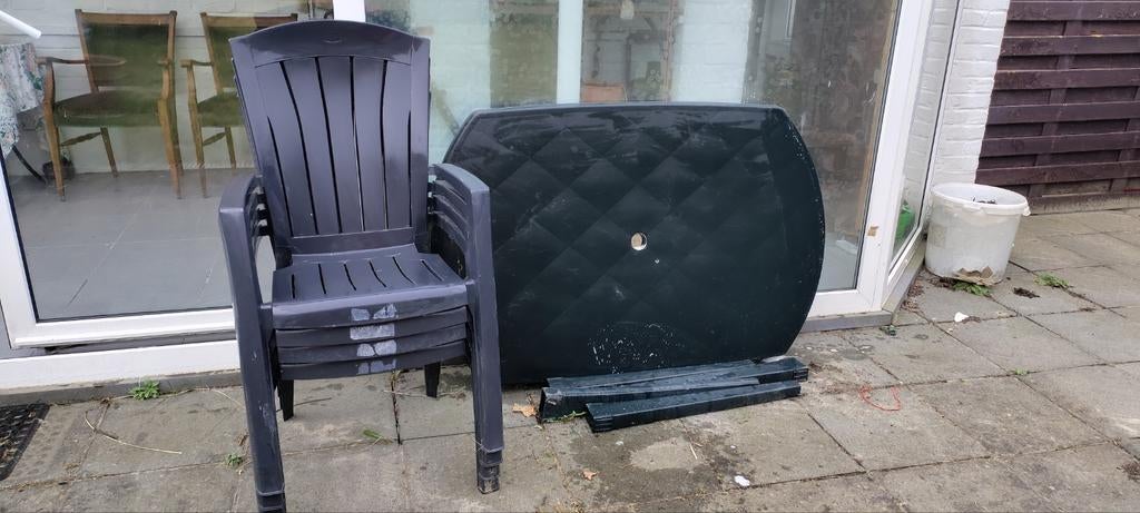 Tuinmeubelen, tafel en 6 stoelen, Tuin en Terras, Tuinsets en Loungesets, Ophalen
