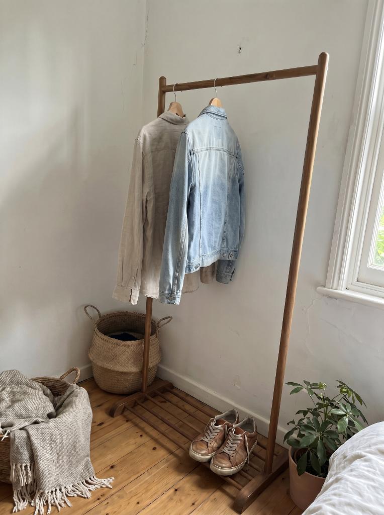 100% Acacia Wood Kledingrek bruin hout, Ophalen, Nieuw