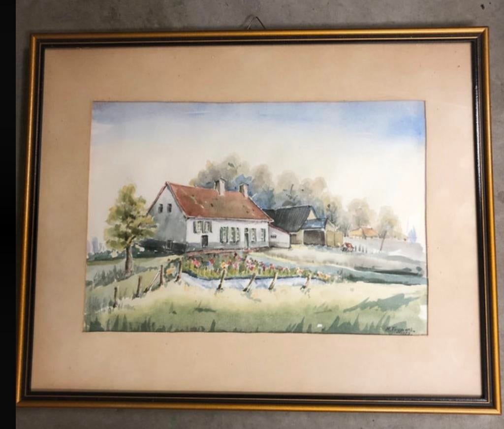 Geboortehuis Familie Decroos (1808-1946) – Schilderij & Foto, Ophalen of Verzenden, Schilderij