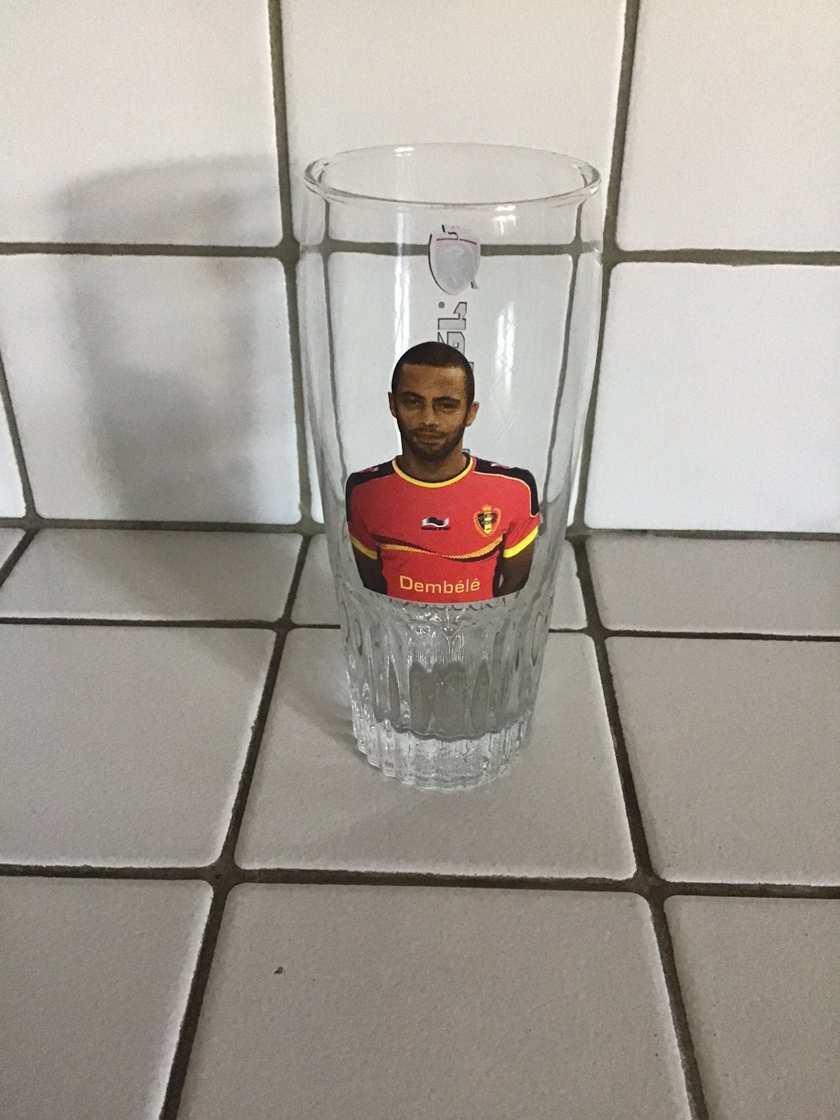 Verre à bière Dembele Red Devils Jupiler, Enlèvement ou Envoi, Comme neuf, Jupiler