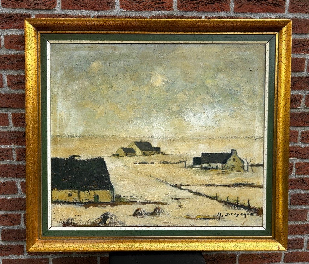 Schilderij, André De Grave (1929-2020), Ophalen, Doek, Impressionistisch, Gesigneerd