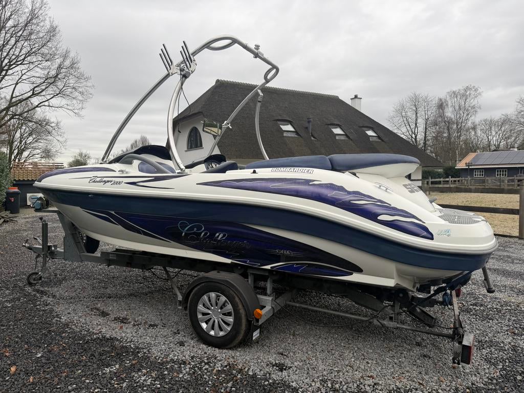 Seadoo Challenger 2000 met mercury 240 EFI ter water in 2005, Watersport en Boten, Speedboten, Ophalen, Gebruikt, Binnenboordmotor