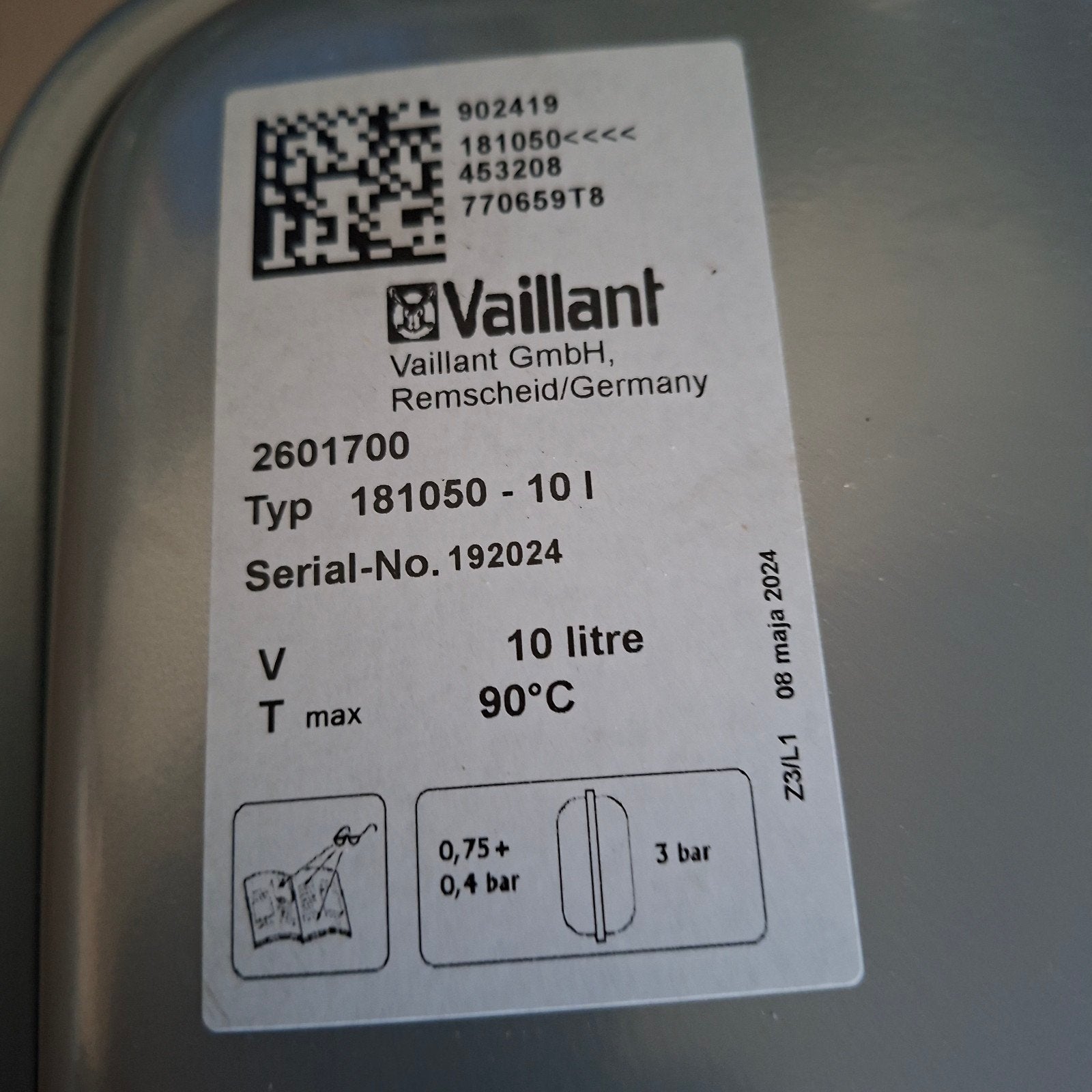 expansievat vaillant  type 181050, Minder dan 20 liter, Ophalen, Onderdeel, Minder dan 3 jaar oud
