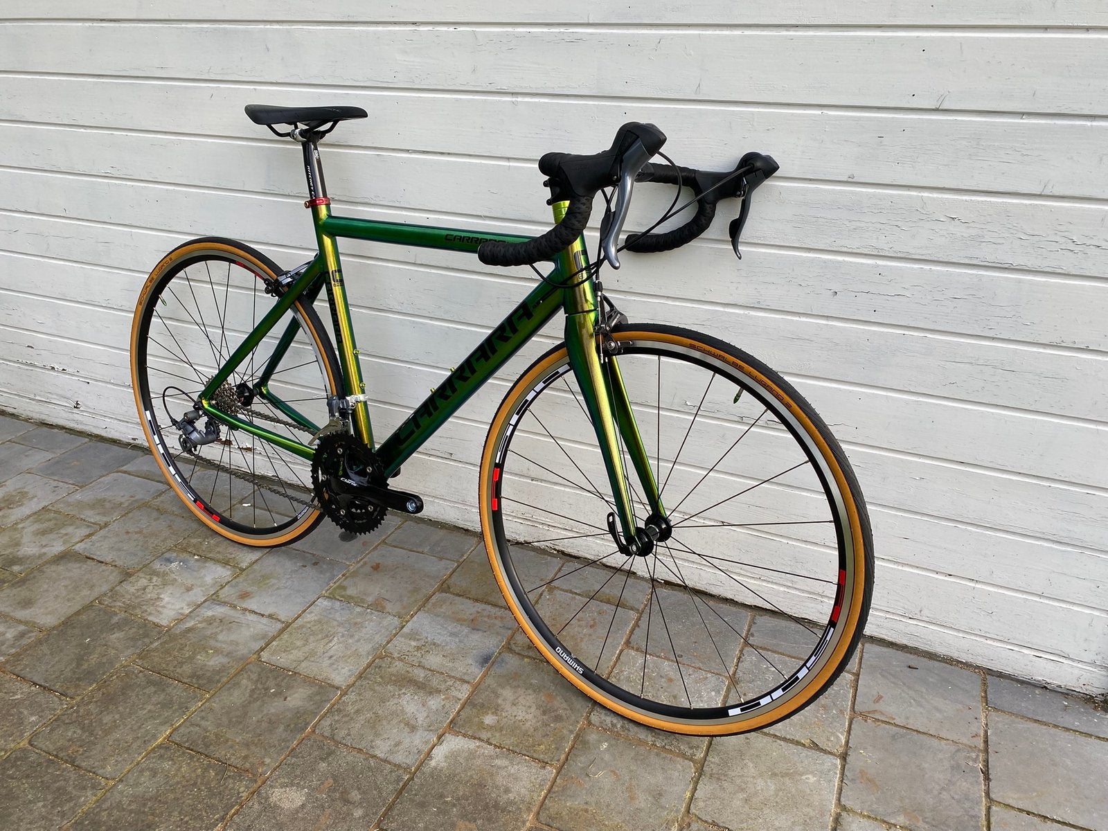 Nieuwe racefiets / groen-goud / promoprijs, Vélos & Vélomoteurs, Vélos | Femmes | Vélos de sport & de randonnée, Neuf, Frein sur jante