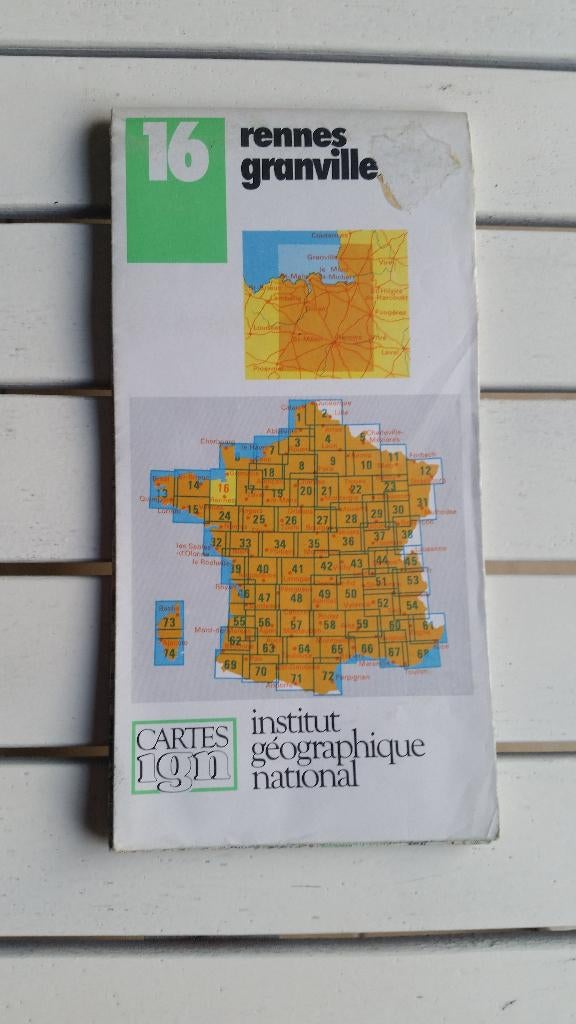 Carte IGN France 16 : Rennes  Grandville, Enlèvement ou Envoi, Comme neuf, Europe, Autres types