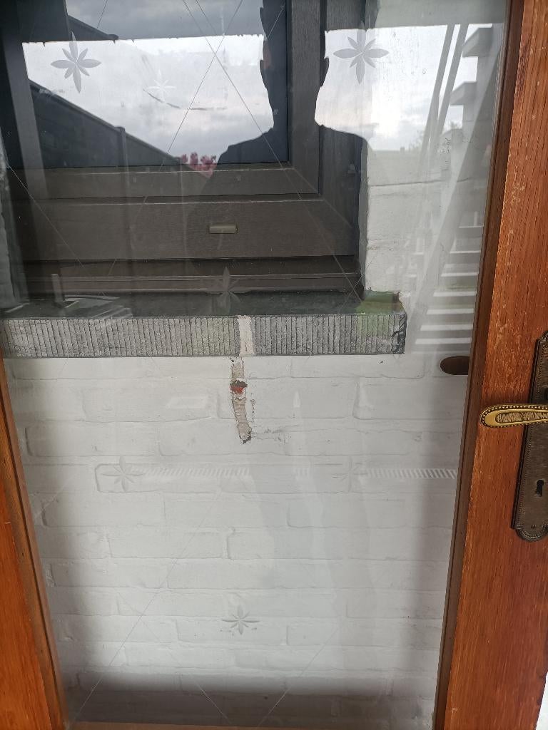 Houten binnendeuren met glas 2 stuks, Doe-het-zelf en Bouw, Deuren en Vliegenramen, Ophalen, Gebruikt, Glas, Binnendeur