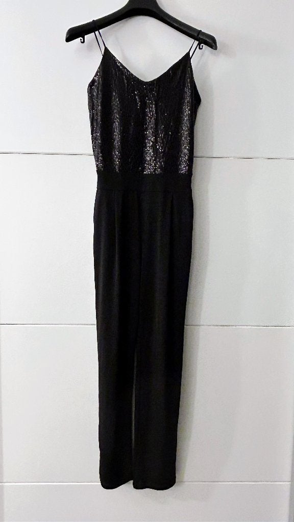 Amélie & Amélie zwarte jumpsuit met pailletten, Kleding | Dames, Zwart, Ophalen of Verzenden, Zo goed als nieuw, Maat 36 (S)