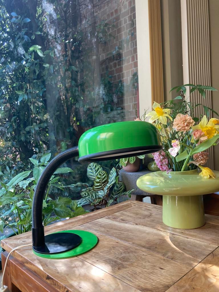 Retro bureaulamp, Gebruikt, Ophalen of Verzenden, Metaal, Minder dan 50 cm