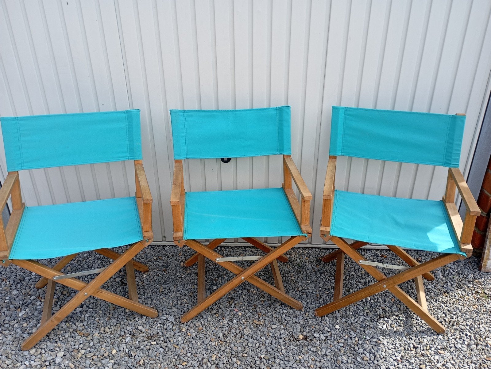 3 chaises Director Chaises de jardin (voir description), Jardin & Terrasse, Enlèvement, Comme neuf, Bois, Pliant
