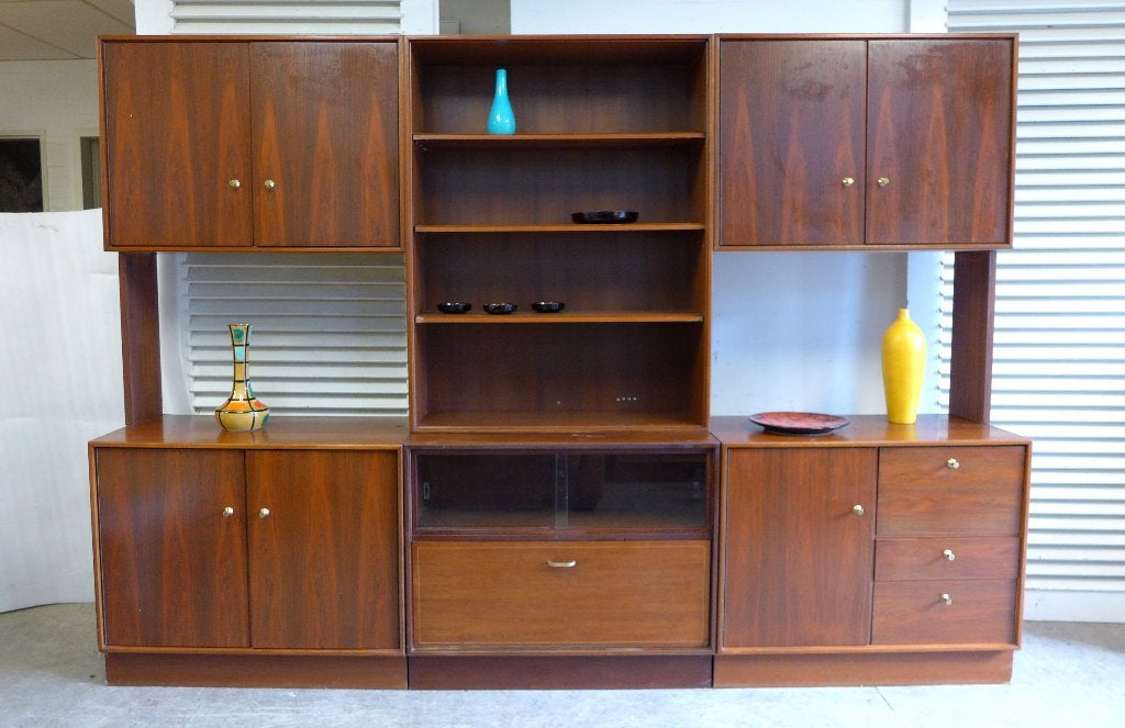 Zeer fraaie vintage modulair mid century wandkast Formule, Ophalen, Gebruikt, 150 tot 200 cm, 25 tot 50 cm