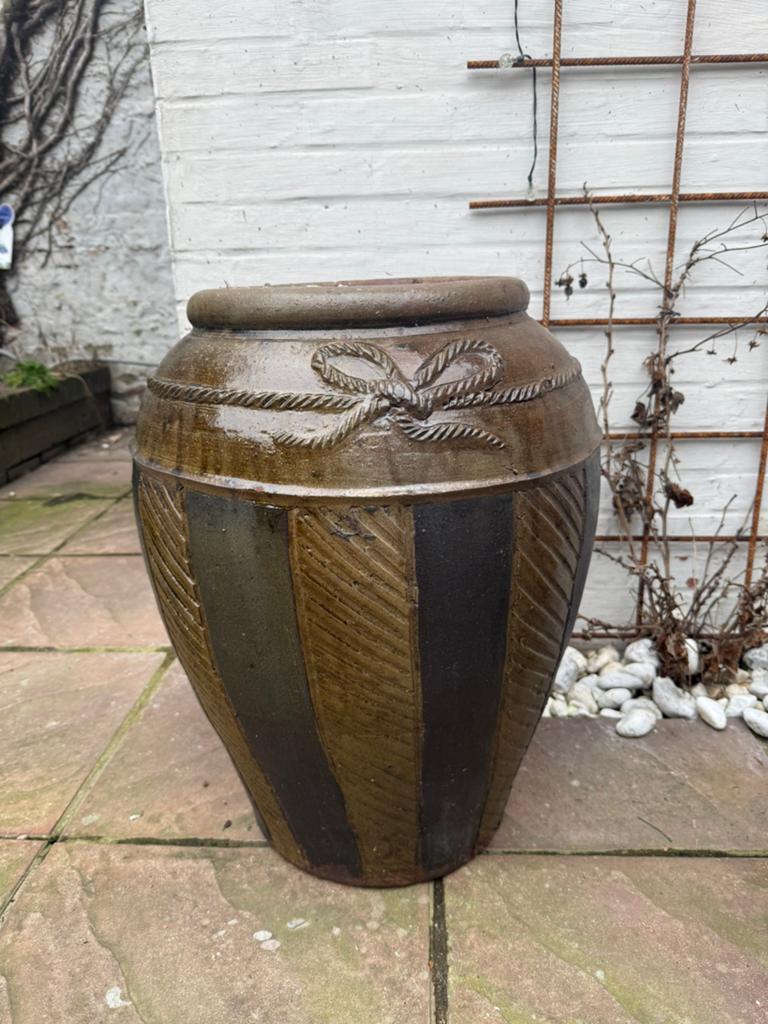 Grote oude aardewerk keramiek bloempot 55cm, Ophalen, Zo goed als nieuw
