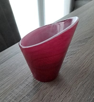 Theelichthouder in rood glas, 12 cm, Ophalen of Verzenden, Kandelaar, Rood