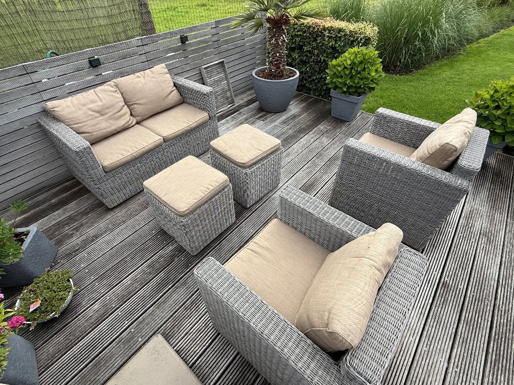 Ensemble de salon à l'extérieur de Bristol en osier fin, Osier, Chaise, Utilisé, Sets de jardin