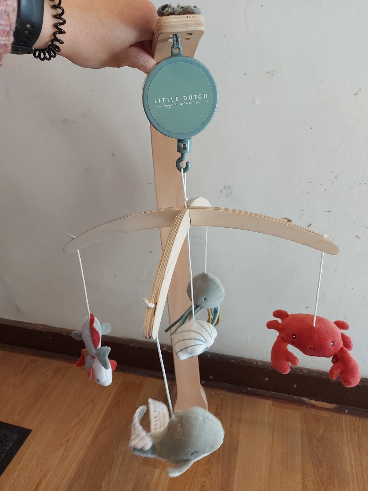Little dutch houten muziekmobiel waterdieren, Kinderen en Baby's, Ophalen, Little Dutch, Zo goed als nieuw, Meerkleurig