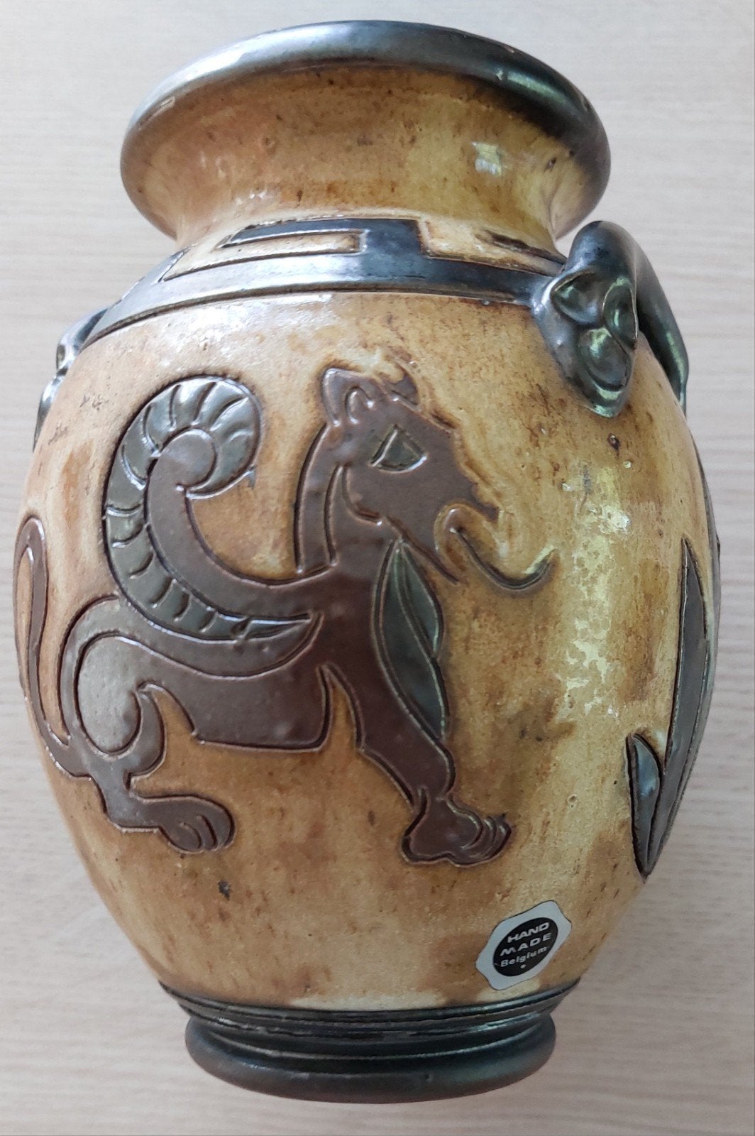 Art Deco Vaas - Roger Guérin (Bouffioulx) - Mythologisch, Ophalen of Verzenden