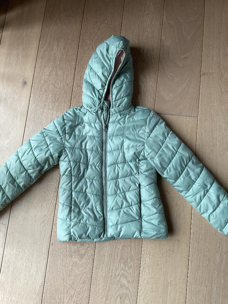 Jas H&M groen maat 134, Kinderen en Baby's, Kinderkleding | Maat 134, Meisje, H&M, Ophalen of Verzenden, Zo goed als nieuw