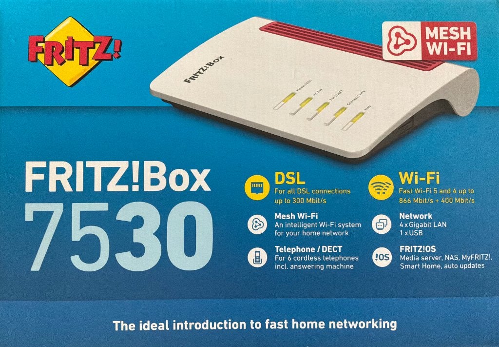 AVM FRITZ!Box 7530 WiFi AC+N router, Computers en Software, Routers en Modems, Ophalen of Verzenden, Gebruikt, Router, Fritzbox