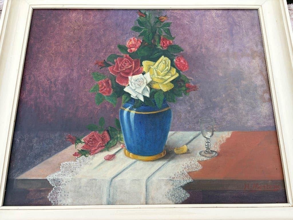 Schilderij, Antiek en Kunst, Ophalen, Klassiek, Overige technieken, Bloemen