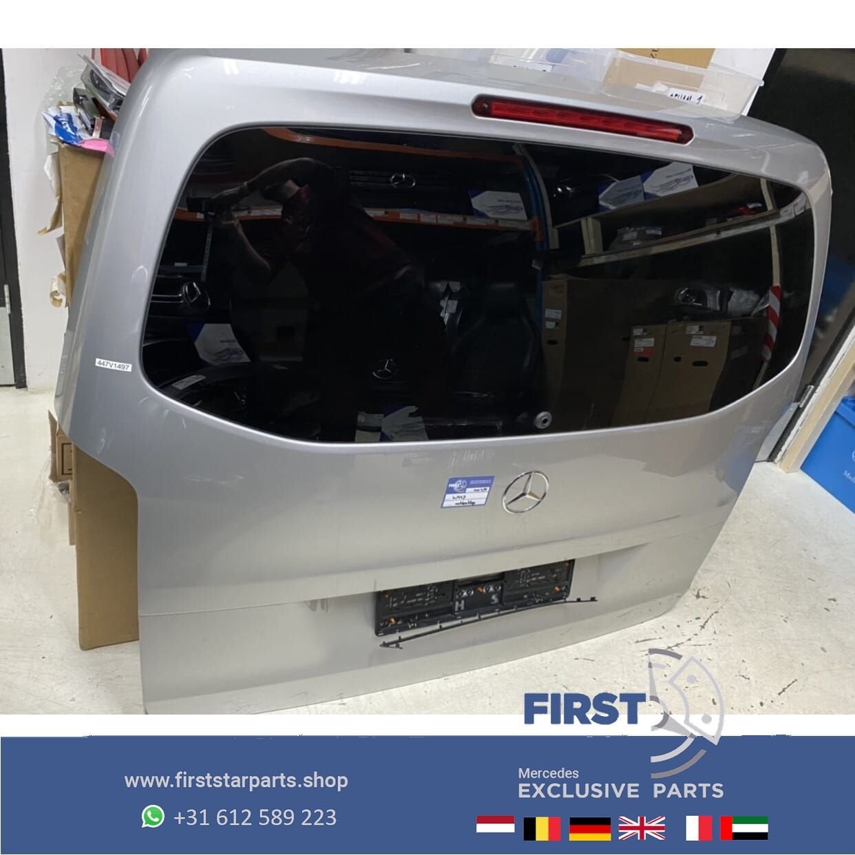 W447 ACHTERKLEP / ACHTERDEUR Mercedes V KLASSE COMPLEET WIT, Gebruikt, Ophalen of Verzenden, Achter, -
