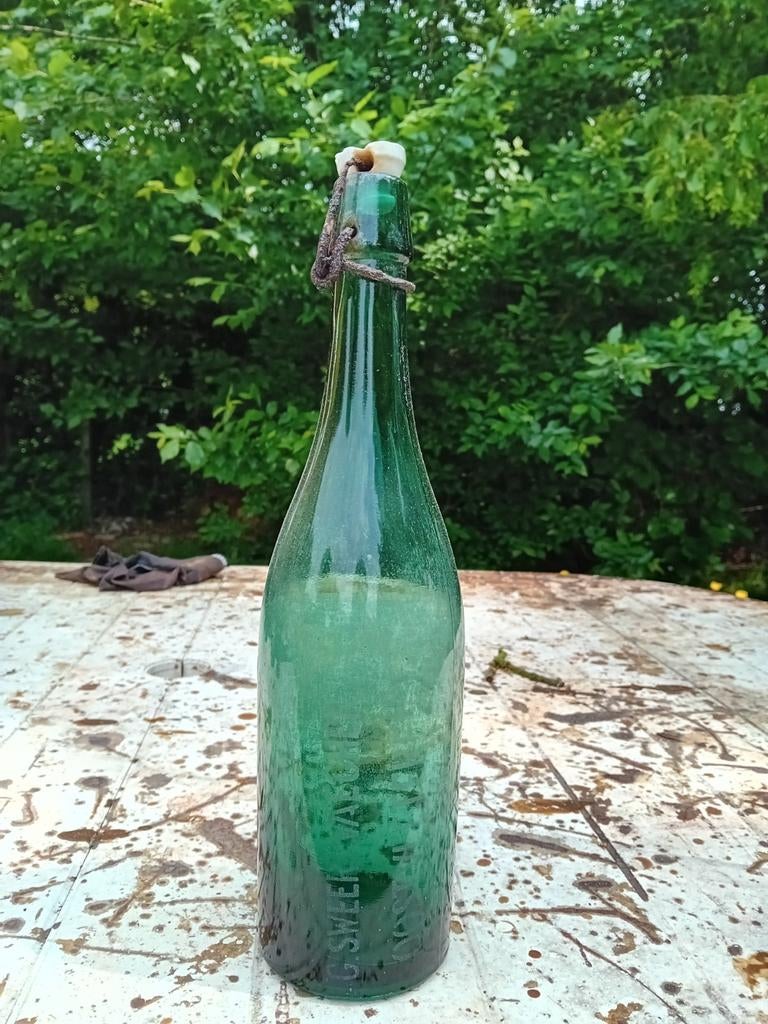 Oude vintage bierfles G Sweertvaegher Oostvleteren, Ophalen of Verzenden