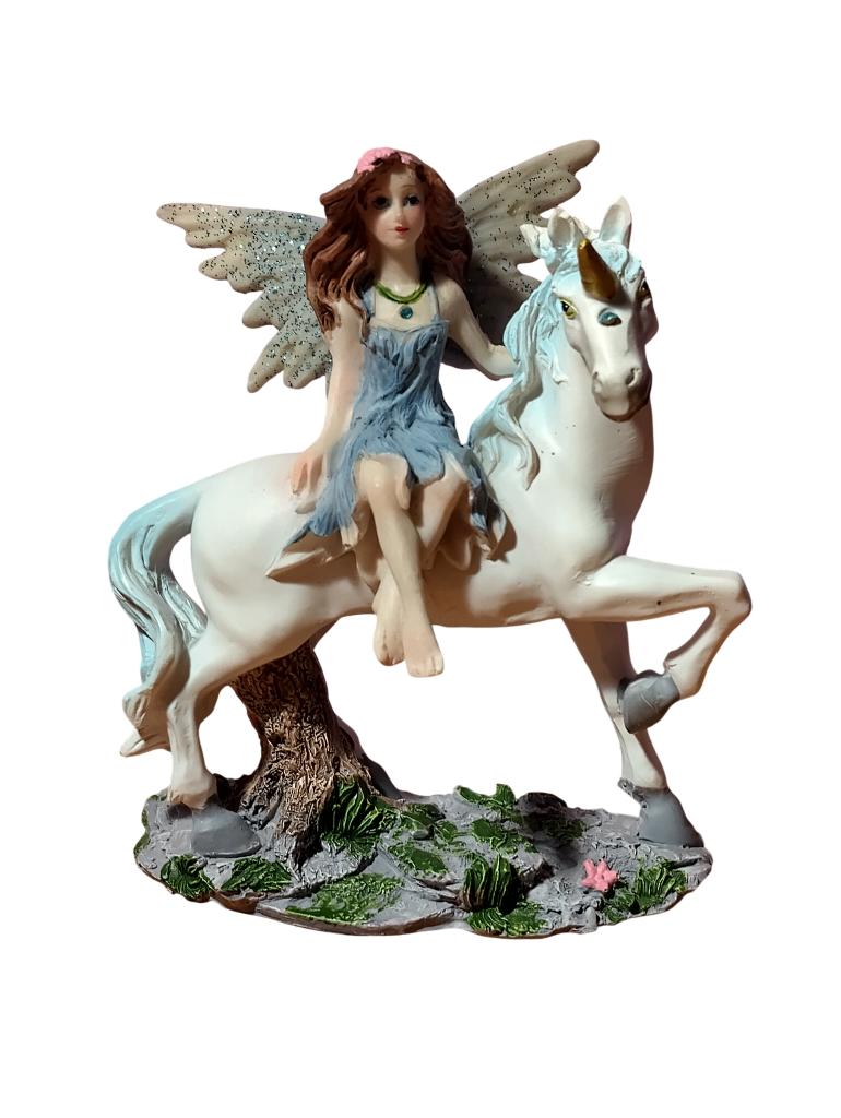 Fée sur licorne 12,5cm, Enlèvement, Comme neuf, Fantasy
