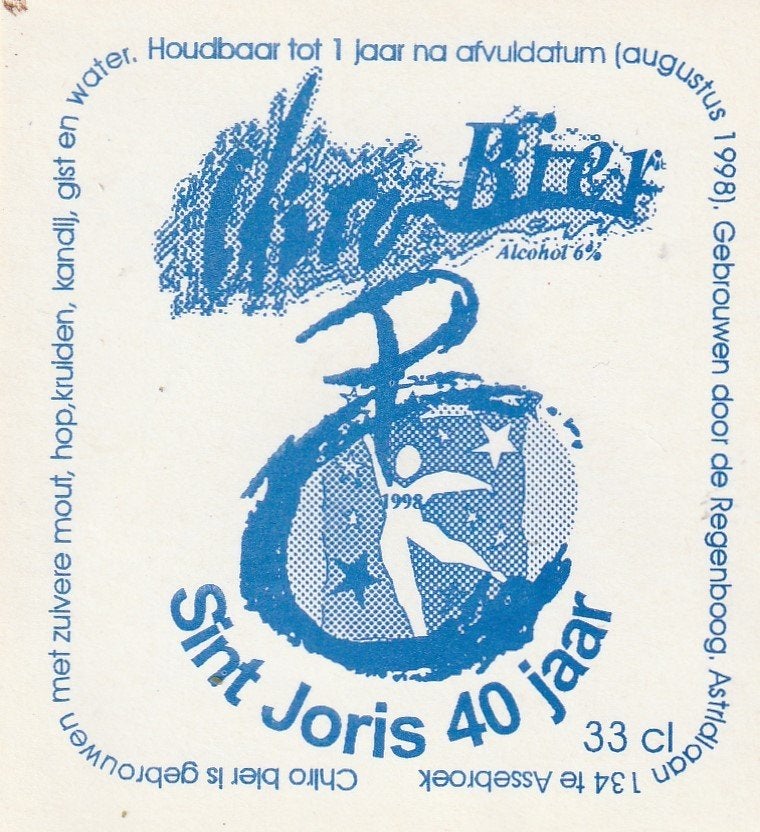 bieretiket De Regenboog Assebroek : Chiro Bier Sint Joris, Verzenden, Gebruikt, Overige typen, Overige merken