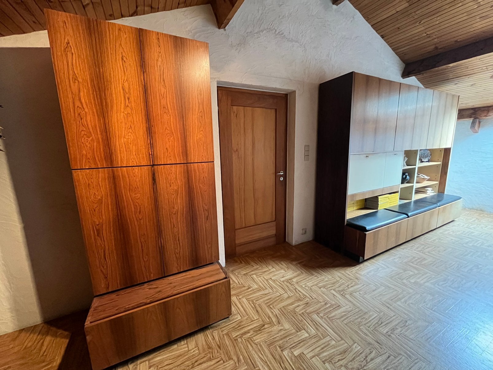 Grote Vintage wandkasten uit de jaren 70, Huis en Inrichting, Ophalen, Gebruikt, 200 cm of meer, Vintage (jaren 70)