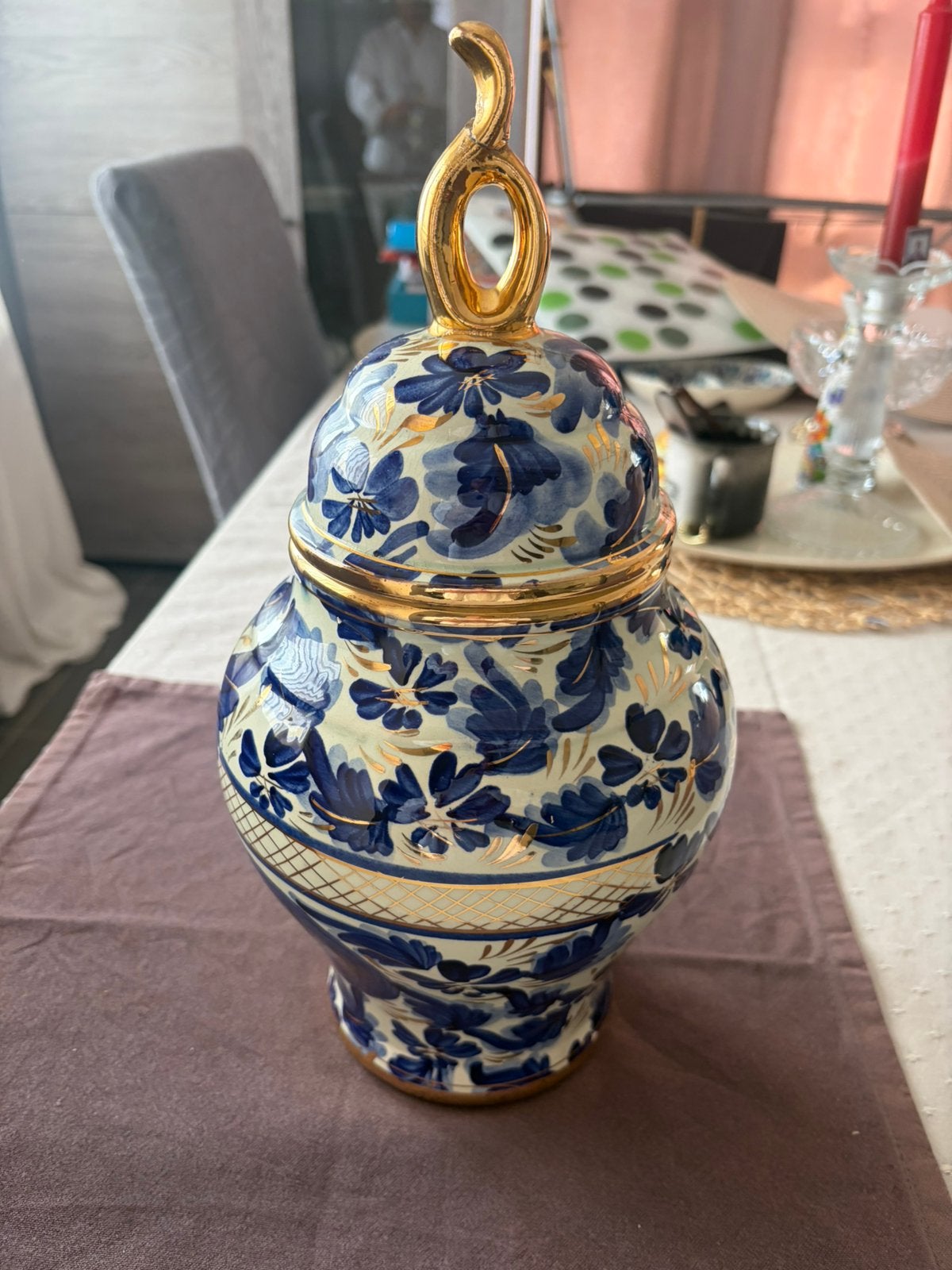 Vase et couvercle vintage H. Béquet Quaregnon, Antiquités & Art, Enlèvement ou Envoi