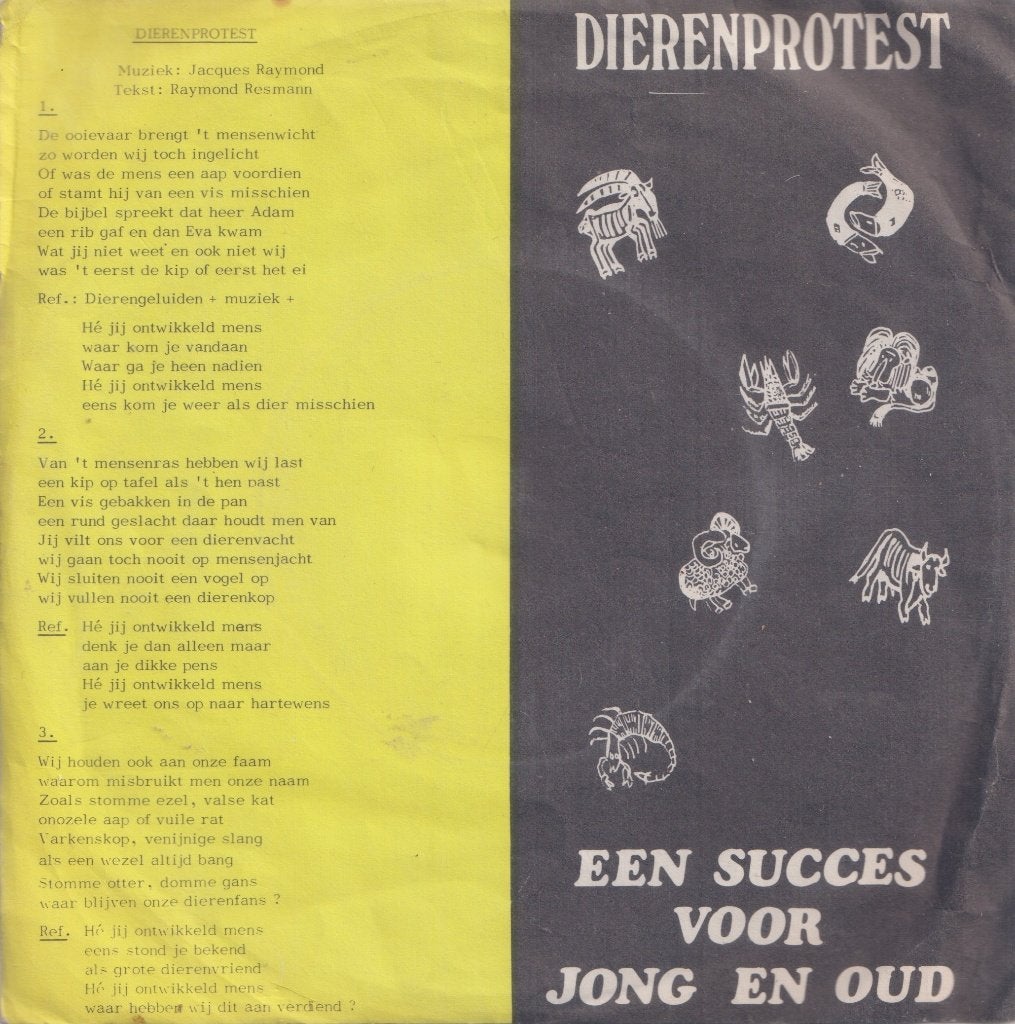 Roby Thiel – Dierenprotest / Boules de l’Yser - Single, Ophalen of Verzenden, Gebruikt, 7 inch, Nederlandstalig