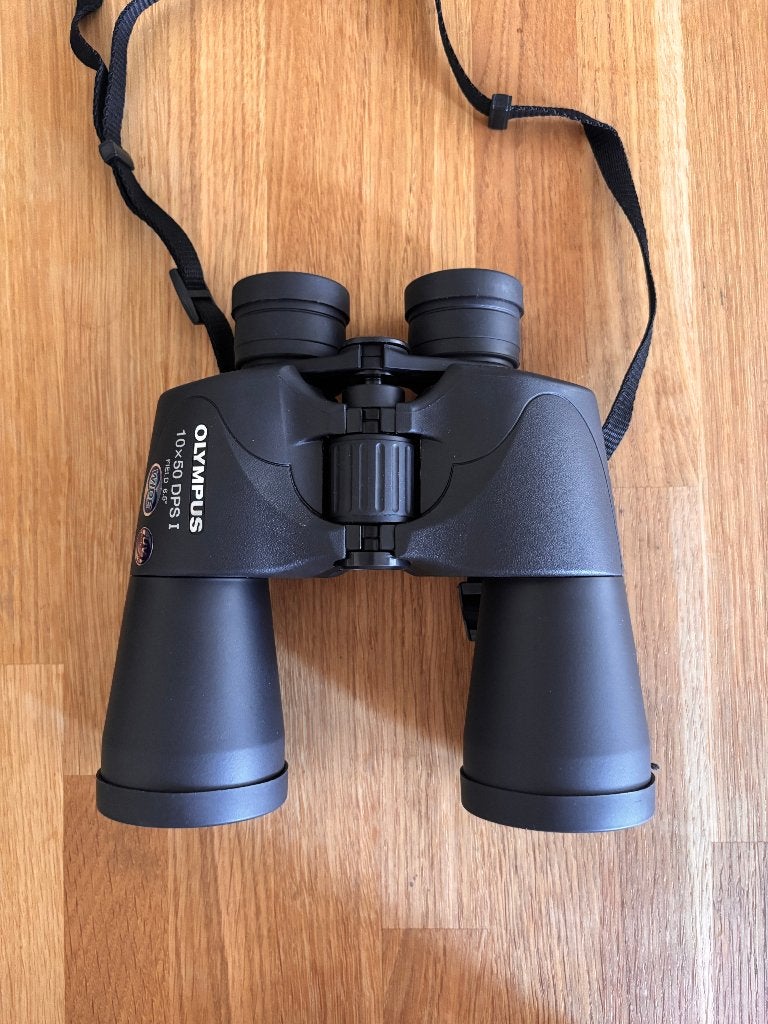 Olympus 10x50 DPS I Wide verrekijker — zo goed als nieuw, Zo goed als nieuw, 8 tot 12x, Met hoes of tas, Porro (met knik)