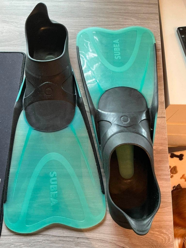 zwemvliezen en snorkel, Watersport en Boten, Snorkelen, Ophalen, Gebruikt, Snorkel