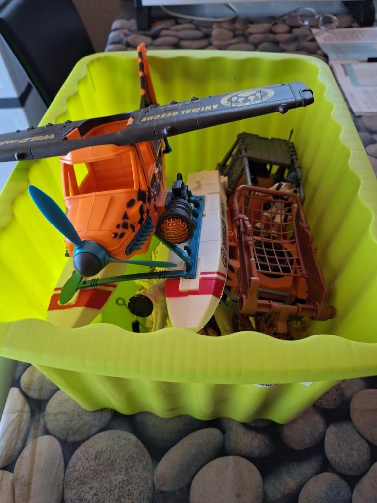 Tof safari set, vliegtuig, jeep, giraf enz, Ophalen, Zo goed als nieuw