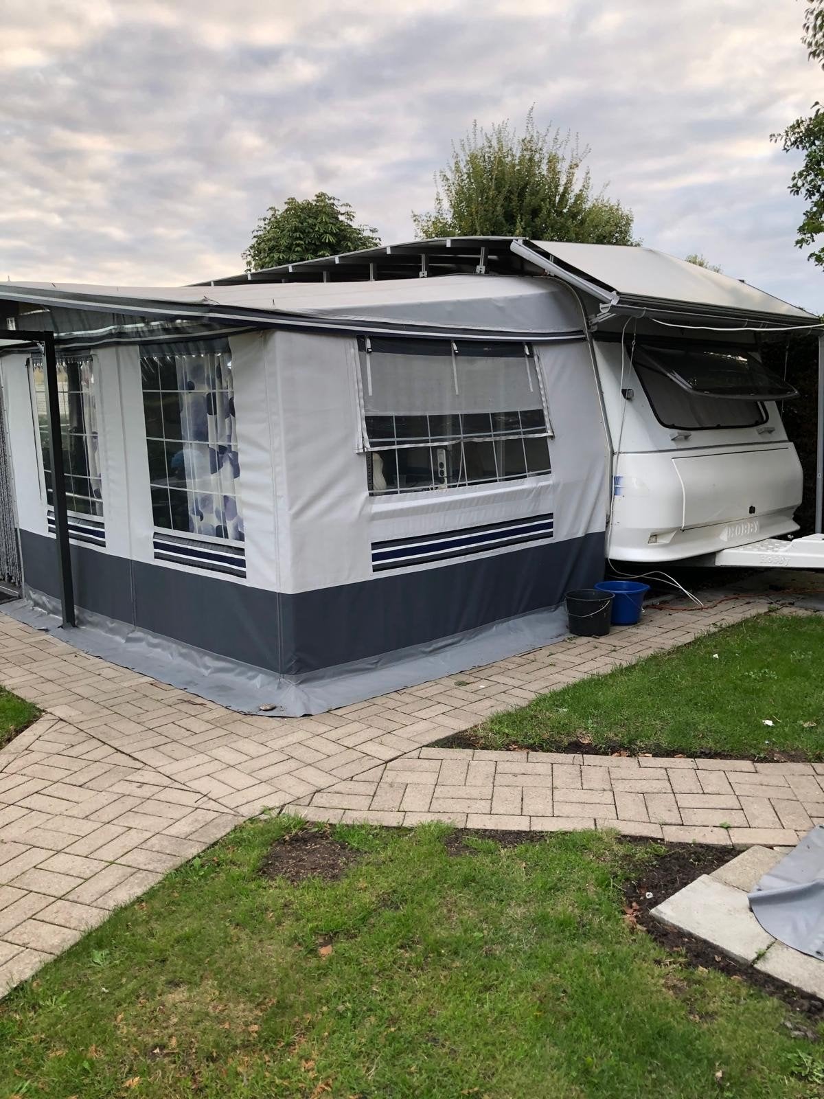 Hobby exclusieve 610, Bj. 2002, Vercovan voortent, Caravans en Kamperen, Rondzit, Hobby, Particulier, 6 tot 7 meter